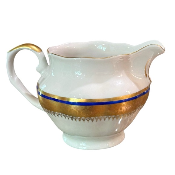 Vintage Van Cortland Favolina-Karolina Gold Filigree Band Scalloped Creamer - Picture 4 of 14